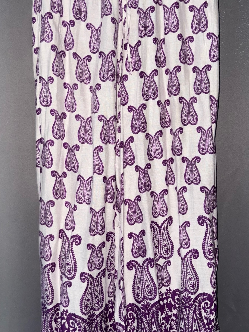 White & Purple Printed Wide-Leg Jumpsuit
